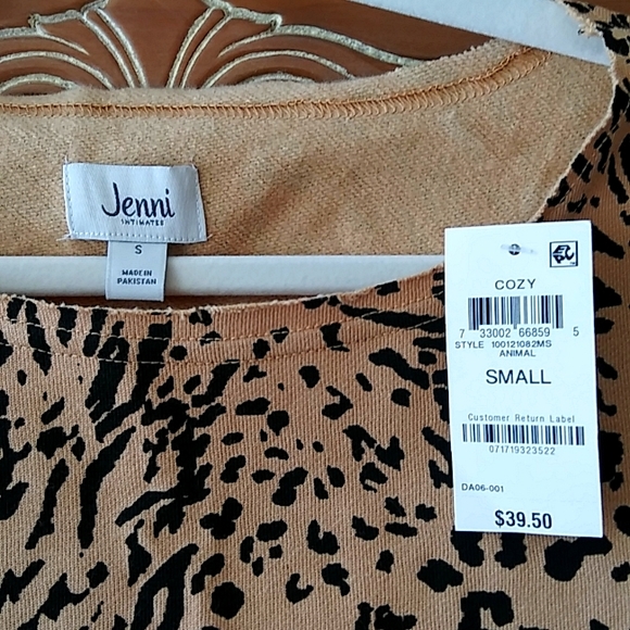 **NWT** JENNI COTTON FRENCH TERRY LOUNGE SWEATSHIRT TOP SZ SMALL - Picture 4 of 4